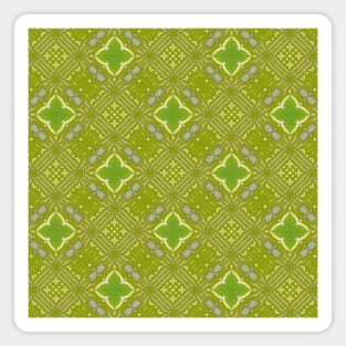 Pea Green Diamond Shaped Pattern on Dark Green Background - WelshDesignsTP003 Magnet